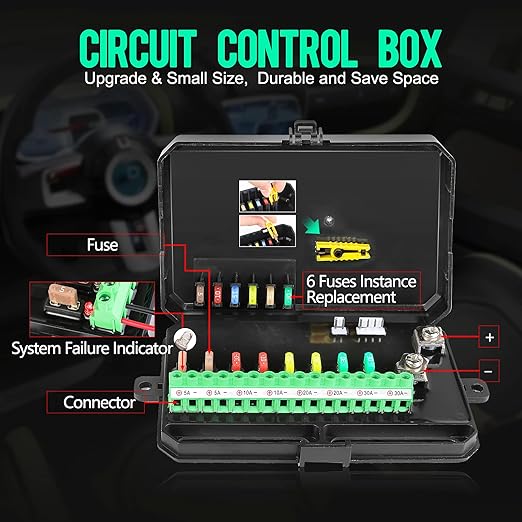 8 Gang Switch Panel, Niking Auto On-Off LED Car Switch Panel Circuit Control Relay System Box Universal Slim Touch Panel Waterproof for Truck Boat ATV UTV SUV Caravan Marine Can-Am