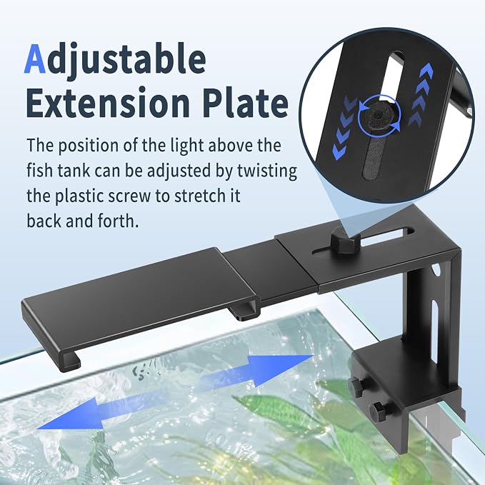 hygger Aquarium Light Clip Holder (for HG-978) (2), Aquarium Fish Tank Light Riser/Holder/Bracket/Stand/Mount