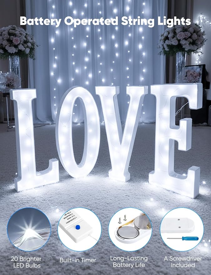 Minetom 12 Pack White Battery Operated Fairy String Lights 8 Modes | 7ft 20LED Waterproof Silver Wire Twinkle Lights, Firefly Starry Moon Lights for Mason Jars DIY Christmas Wedding Part