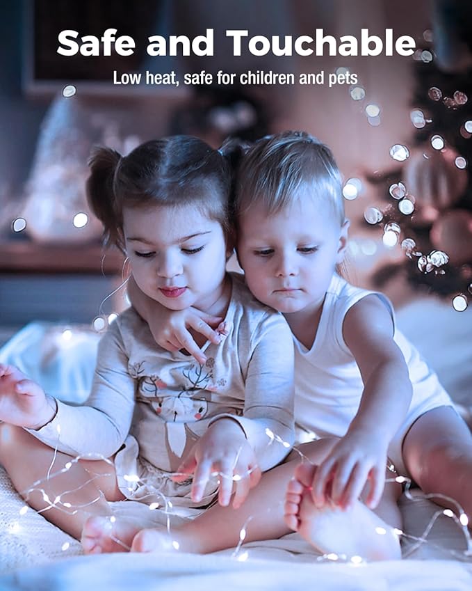 btfarm 6 Pack Fairy Lights Battery Operated, 7FT 20 LED Mini String Lights Waterproof Silver Wire for Mason Jars Centerpiece Table Crafts Bedroom Christmas Decoration, Cool-Warm White