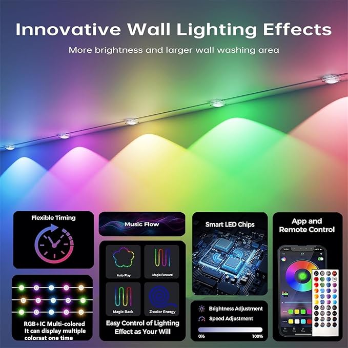 300FT Permanent Outdoor Lights for House,RGB+IC Smart Outdoor Decor,Scene Modes, App/Remote Control,IP67 Waterproof, for Christmas,Holiday, Daily & Pool Party Decor, House Roof Lighting