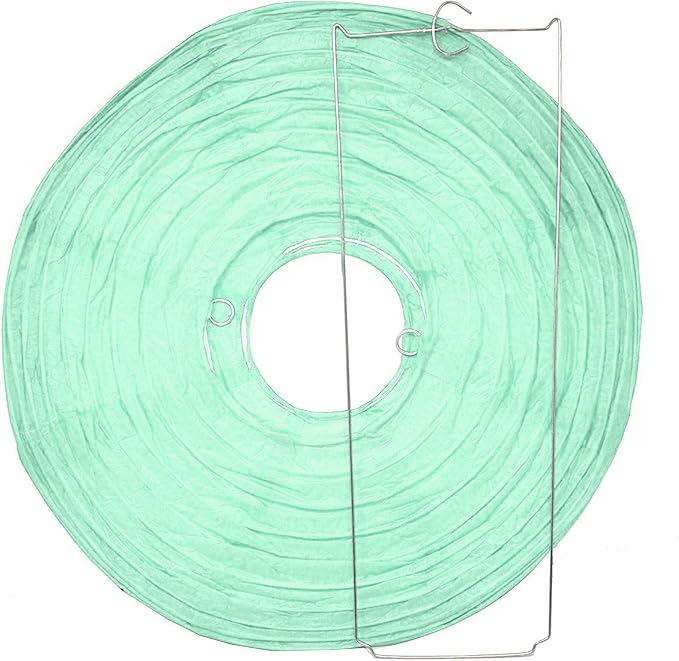 Mudra Crafts Mint Paper Lanterns Wedding Party Decorations - 12 in 10 Round Hanging Ceiling Lanterns, 10 Pack, Decorative Lamp Shades