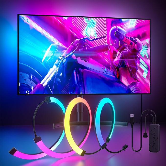 MIHEAL Gaming Monitor Light, Backlight with Screen Color sync Effect for 27inch Computer Monitor, Compatible with Windows