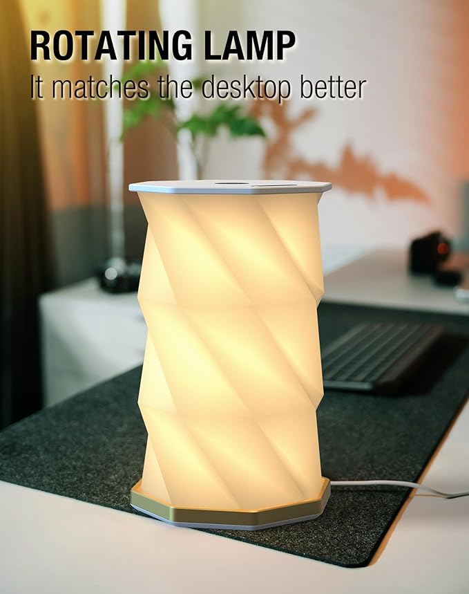 Mothers Day Gifts -Gift for Mom, Portable Folding Table Lamp - Dimmable, Collapsible Paper Lantern for Camping, Emergency & Home Decor, Gifts for Women (White)