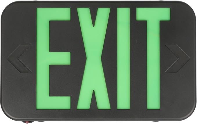 Lithonia Lighting EXRG B EL M6 LED Exit Sign with Switchable Red and Green Letters, California Certified, Nickel Metal Hydride Battery, Black