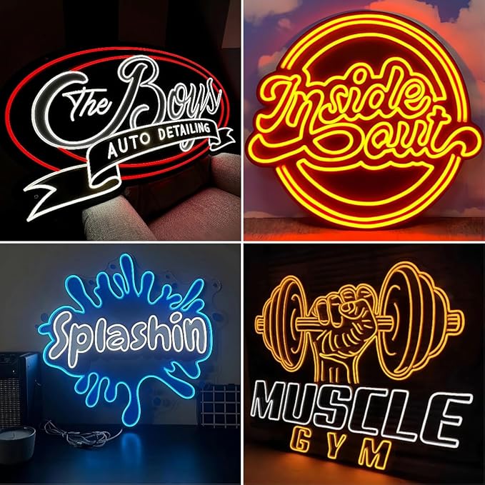 Custom Neon Sign, Personalized UV Printed LED Neon Sign LoGo Customizable for Business, Salon Beauty Nail Studios Light Up Name Sign, Images Neon Lighting Customized