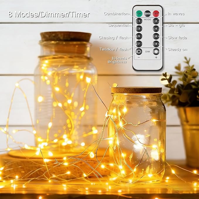 4 Pack 280Ft 800 LED Fairy Lights Battery Operated with Remote & Timer, Silver Wire Twinkle Lights Outdoor Indoor, Waterproof Fairy String Lights for DIY Bedroom Christmas Parties Tree Garden Decor