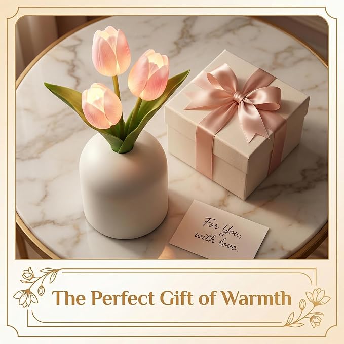 Birthday Gifts for Women/Mom Table Lamp, 3 Color Crystal Flower Bedside Lamps Infinitely Dimming with USB Charge Small Night Light,Nightstand Touch Lamp for Bedroom (S-Pink)