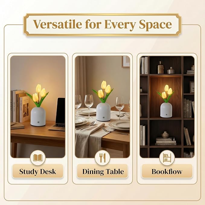 Birthday Gifts for Women/Mom Table Lamp, 3 Color Crystal Flower Bedside Lamps Infinitely Dimming with USB Charge Small Night Light,Nightstand Touch Lamp for Bedroom (S-Pink)