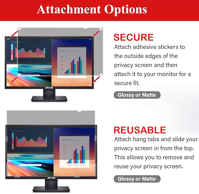 21.5 Inch Privacy Screen Filter for Widescreen 16:9 Monitor | Privacy Shield | Anti-Glare | Anti-Blue light| Eye Protection | Computer Security Private Filter Protector