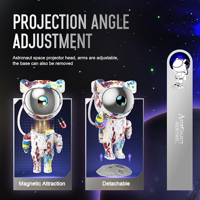 Mooyran Star Projector Galaxy Night Light - Astronaut Space Projector with Remote & Timer Starry Nebula LED Lamp for Bedroom Kawaii Kids Room Decor for Birthday & Gifts