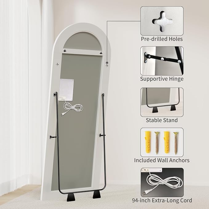Koonmi Full Length Mirror with LED Lights 56"x20"