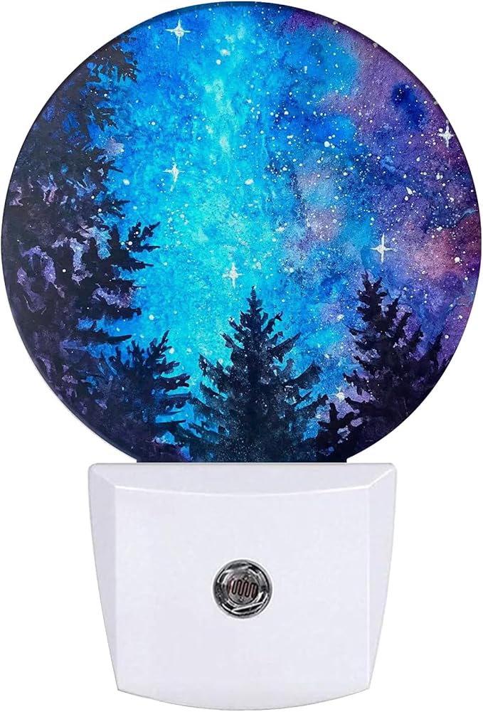 Northern Night Light,Forest Galaxy Sky Nightlight Plug into Wall LED Lamp Auto Sensor Dusk to Dawn for Bedrooms/Kitchens/Toilets/Corridors,Energy-Saving