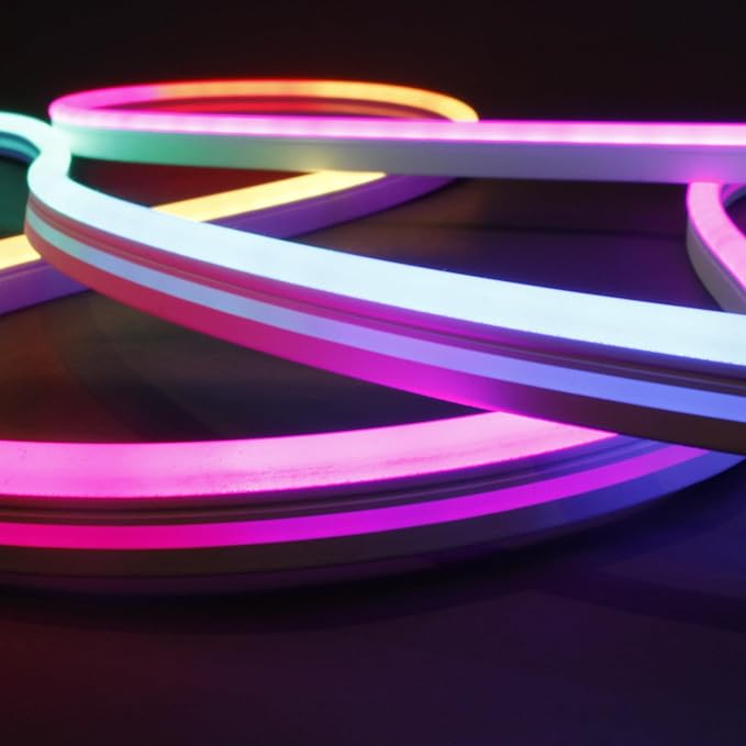 LIFX Supercolor Neon Flex Outdoor Smart Rope Light, 16ft RGBW LED Strip with Polychrome Technology, 60 Addressable Zones, Bendable Silicone, Wi-Fi, Works with Alexa, Google, HomeKit, LFXNEON16/WP