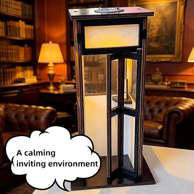 Vintage Phone Booth Ambient Lamp, Retro Tall Telephone Booth Table Lamp with Warm LED Light, 2026 New Classic Mini Phonebooth Accent Table Light for Bedroom Home Office Study Bar Decoration