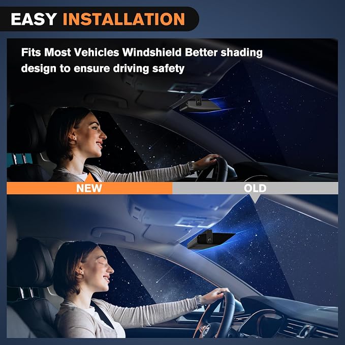 Nilight 32LED Amber Blue Emergency Dash Strobe Lights with Controller | Suction Cups Warning Hazard Interior Front/Rear Windshield Deck Split Light Bar for Trucks Construction Vehicles
