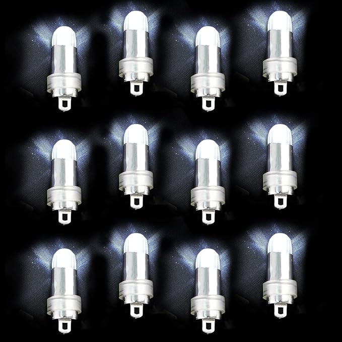 Non-Blinking LED Balloon Lights for Balloon Paper Lantern Party Decoration (12, White)