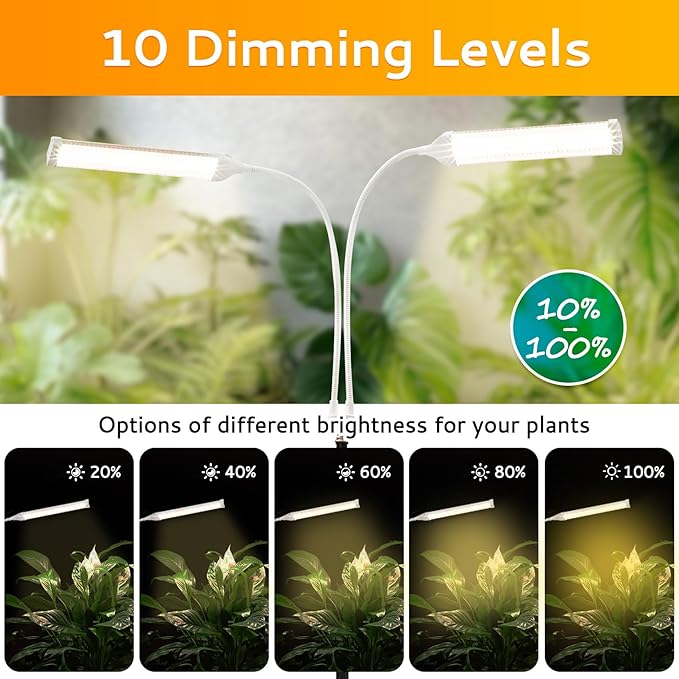 210 LED Grow Lights for Indoor Plants Full Spectrum, LED Plant Light with Stand, Adjustable Height, Plant Grow Lights with Auto 4/8/13/H Timer for Indoor Tall Plants.