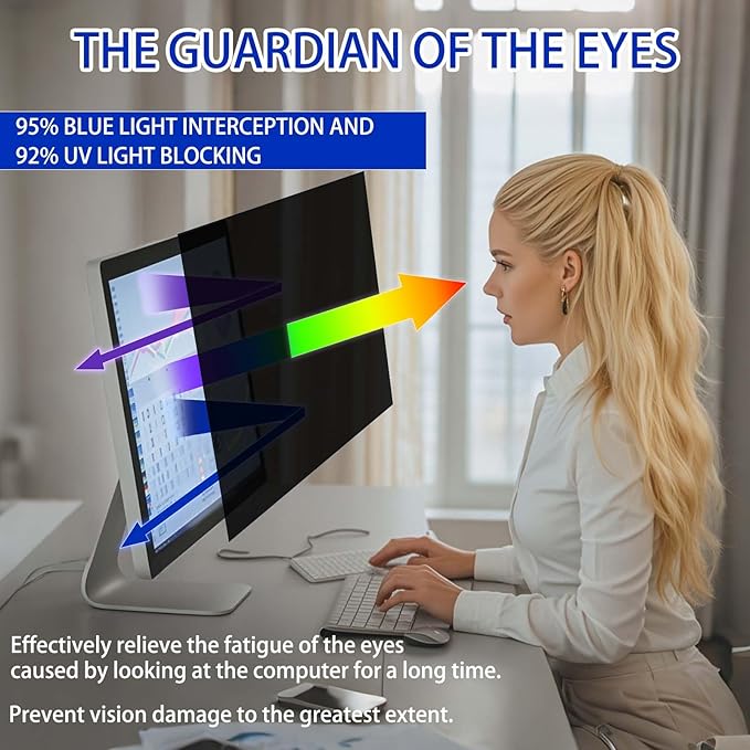 32 Inch Privacy Screen for Monitor with 16:9 Widescreen Monitor Blue Light Screen Protector - Anti-Glare - Anti-Scratch Protector Film for Data Confidentiality Privacy Shield