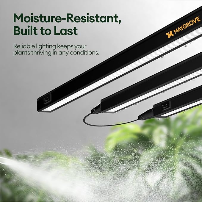 Grow Lights for Indoor Plants, Sunlike Full Spectrum 5000K 1FT LED Growing Lamp 28W (4 x 7W), T5 Grow Light Strip for Seed Starting, Vegetables, Linkable, Black, 4-Pack