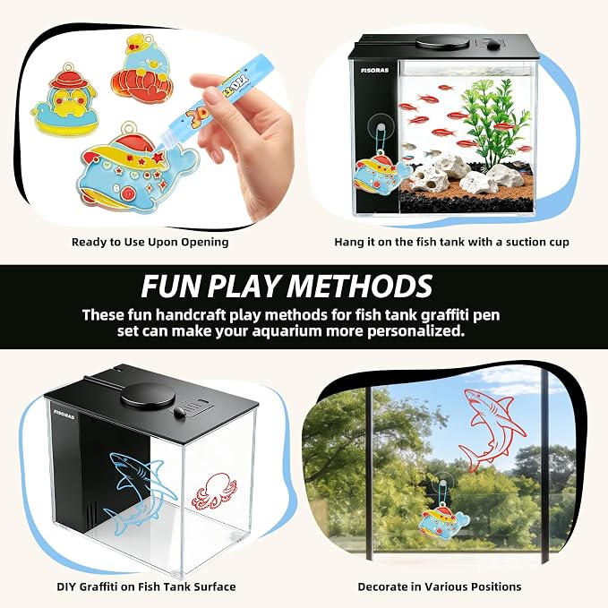 1Gal (3.7L) Small Aquarium Kit with Water Filter Pump and LED Light | Ideal for small fish