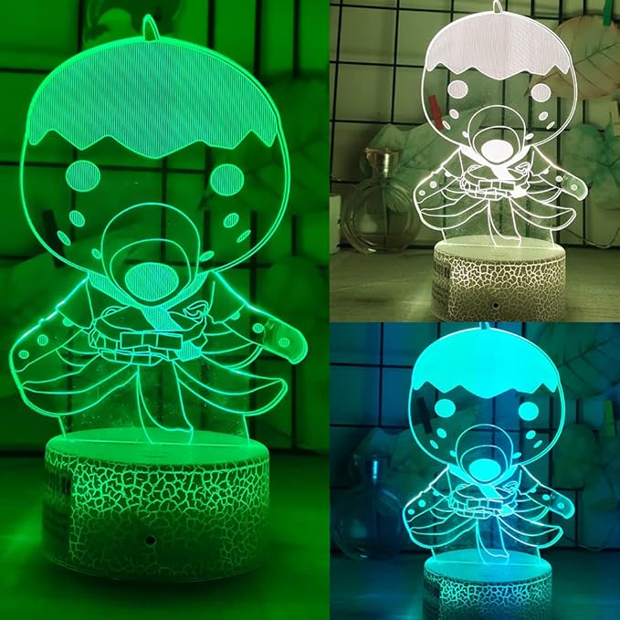 3D Night Light, 16 Color Changing Cartoon USB Desk Lamp Illusion Lighting with Remote Control for Home Decor Gift for Kids.