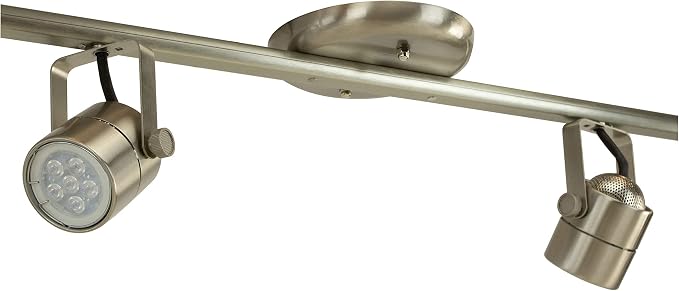 LED 4FT 4-Light Track Lighting Kit GU10 LED Bulbs Included D368-44-LED-BS (Brushed Steel)