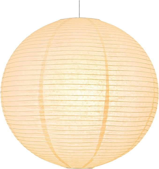 19.68" White Round Paper Lanterns, Chinese/Japanese Paper Lantern Pendant Light, Large Hanging Paper Lamp Shade for Party Decoration, Home Decor Ceiling Lampshade(1 Pack)