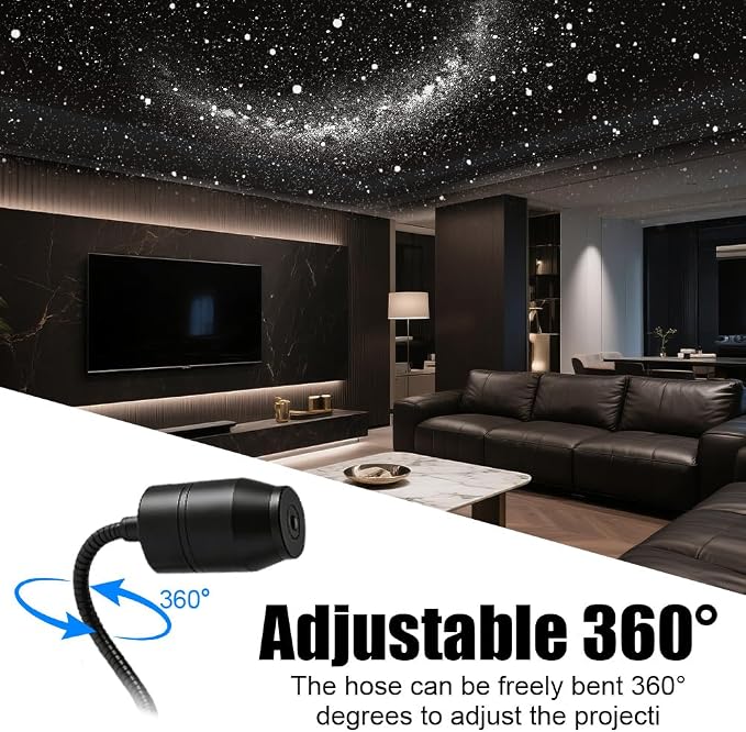 Ultra-High-Definition Car Projection – Galaxy Night Light Projector, USB Starry Sky Lamp with 360° Gooseneck & Dimmer for Bedroom, Ceiling Decor