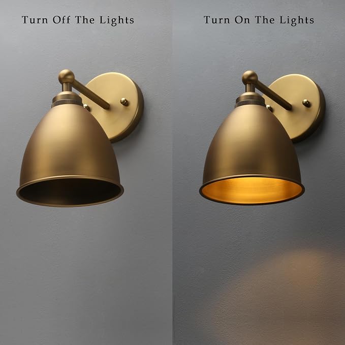 Phansthy Industrial Hardwire Wall Sconce Vintage Farmhouse Wall Light Fixture, Right-Angled Wall Lights with Rustic Metal Lampshade for Bedroom, Living Room, Reading, Kitchen (Antique, 2 Pack)
