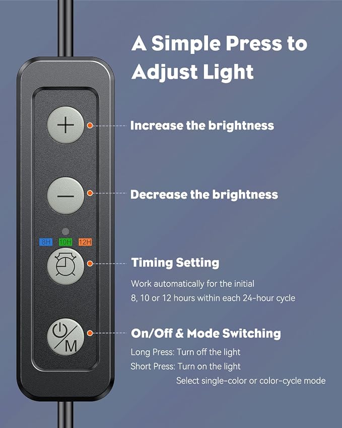 Pawfly 14 W Aquarium Color Enhancement Light for 17" to 30" Fish Tanks IPX8 Waterproof Aquarium Enhancing LED Light Brilliant RGB Lights with 7 Single Color Effects Timer & Adjustable Brightness