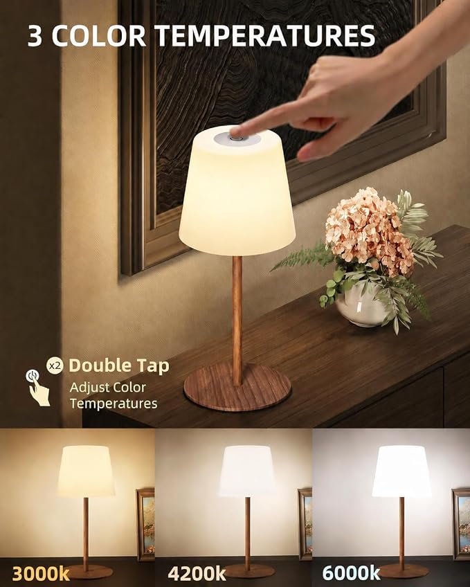 EZVALO Spa-Like Shower Lamp – IP65 Waterproof Bathroom Lamp, 4500mAh Rechargeable Cordless Mood Light, 3 Color Temps for Relaxing Bathroom & Bathtub Experience (2 Pack)
