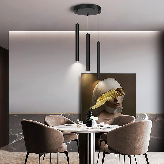 Modern 3-Light Pendant Light Fixtures Round Pendant Lights Kitchen Island LED Minimalist Pendant Lighting Fixture for Kitchen,Dinning Room,Bedroom,Hallway,Bar