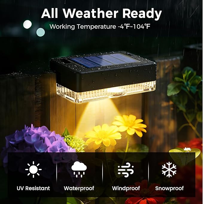 Solar Deck Lights Outdoor 24 Packs, Solar Powered LED Step Lights Waterproof Outdoor for Deck, Stairs, Step, Fence, Wall, Patio, Yard, Pool and Pathway (Warm White)