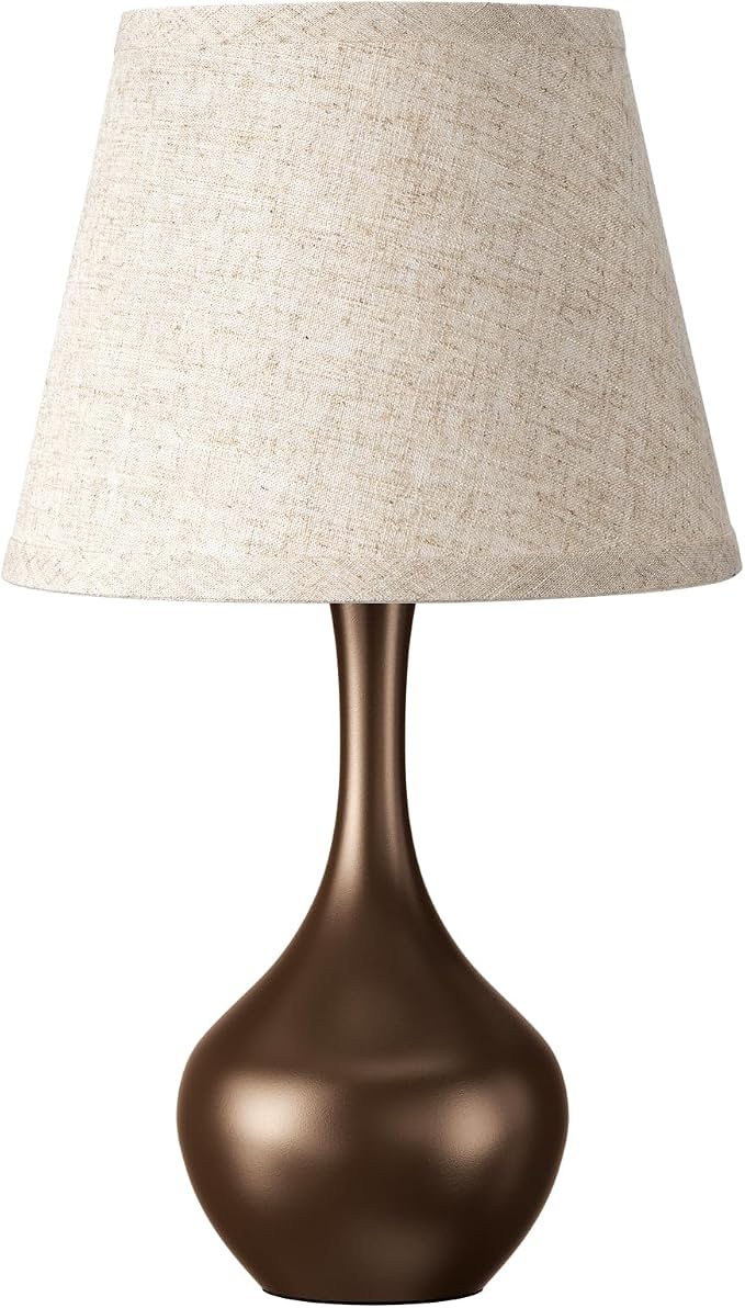 16.1" Touch Table Lamp for Nightstand, 3 Way Dimmable Small Bedroom Lamp | Touch Control, Set of 2, Bulb Included, Brown Bedside Lamps for Desk, Night Stands, Living Room, End Table, Corded