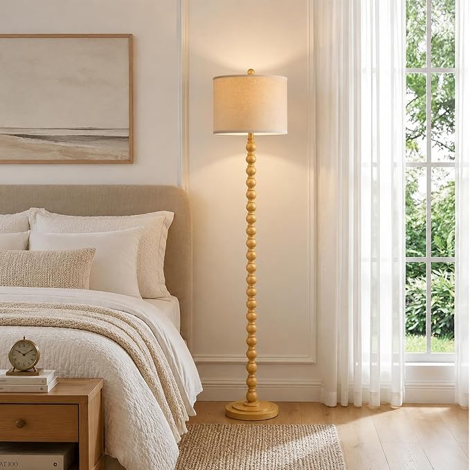 Floor Lamps for Living Room, Adjustable Color Temperature Standing Lamp, | Vintage Farmhouse Floor Lamp with Rotary Switch, Rustic Resin Tall Lamps for Living Room, Bedroom, Office, Corner