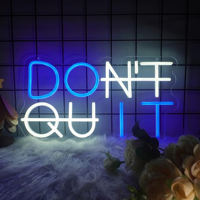 Don't Quit Led Neon Sign for Wall Decor, DO IT LED Neon Lights Decorations,Neon Lights adjustable for Office Room, Gym Room, Man Cave