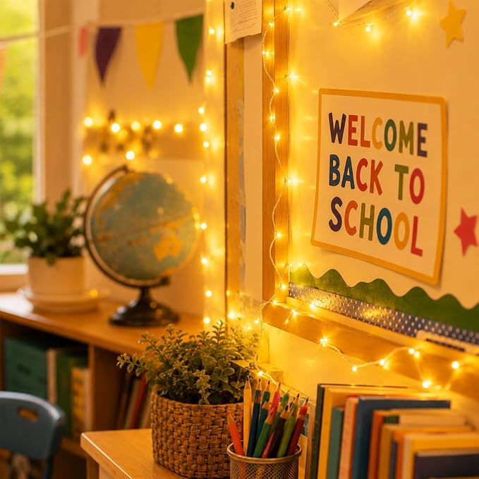 LitHome 6 Pack Warm White Fairy Lights Battery Operated, Each 20 FT 60 LED | Twinkle Lights Battery Operated 2 Modes, Waterproof Fairy String Light for Classroom Indoor Bedroom Christmas Wedding Decor