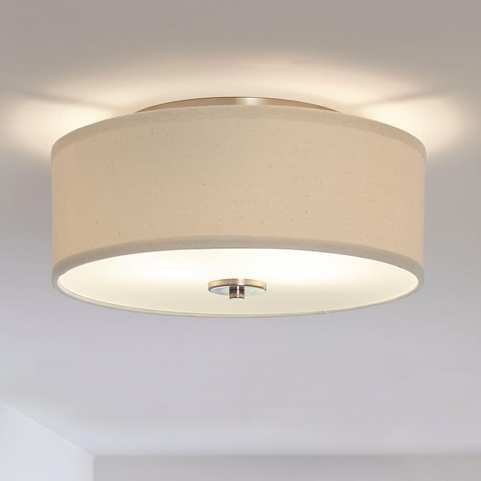 Progress Lighting P3713-09 Inspire Two-Light Flush Mount, Brushed Nickel