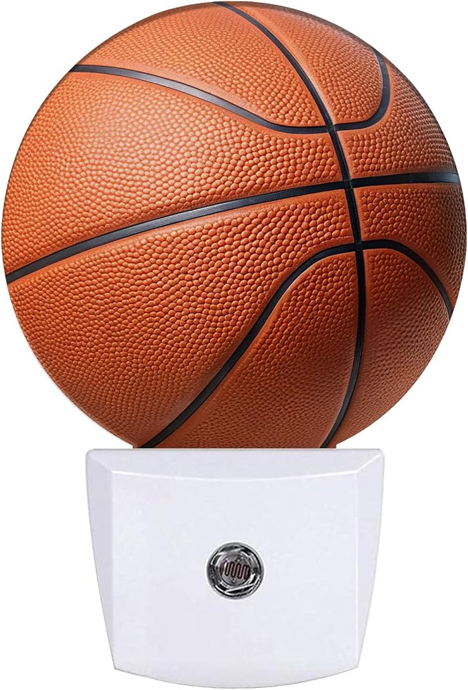 Basketball Night Light,Field Sport Ball Nightlight Plug into Wall LED Lamp Auto Sensor Dusk to Dawn for Bedrooms/Kitchens/Toilets/Corridors,Energy-Saving