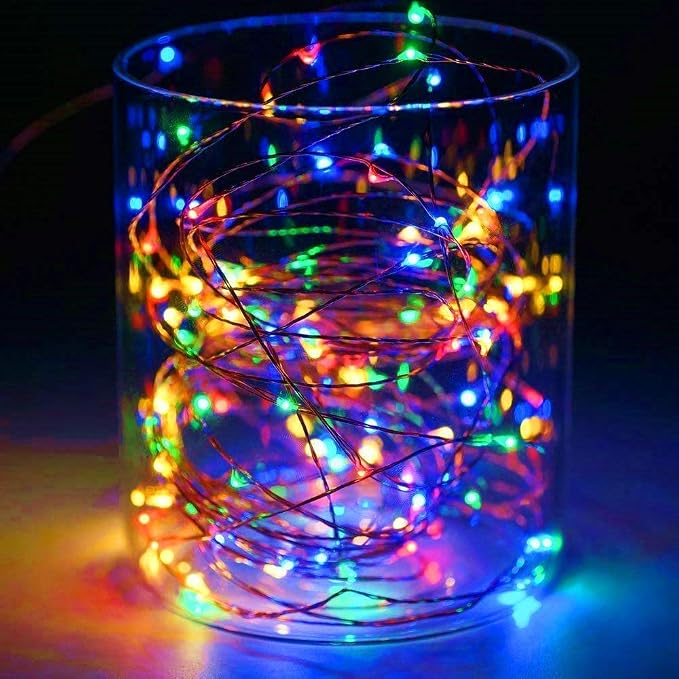 YKB 6 Pack Fairy Lights Battery Operated with 20 Mini LEDs on 6.6FT Copper Wire, LED Starry String Lights Powered by 2xCR2032(Incl) Batteries, for Wedding Holiday Halloween Christmas Decor Multicolor