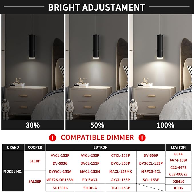 OKELI Pendant Light, Modern Black Pendant Lights Fixture,3-CCT Unique LED Pendant Lighting for Kitchen Island,20W,2700K/4000K/6000K,ETL