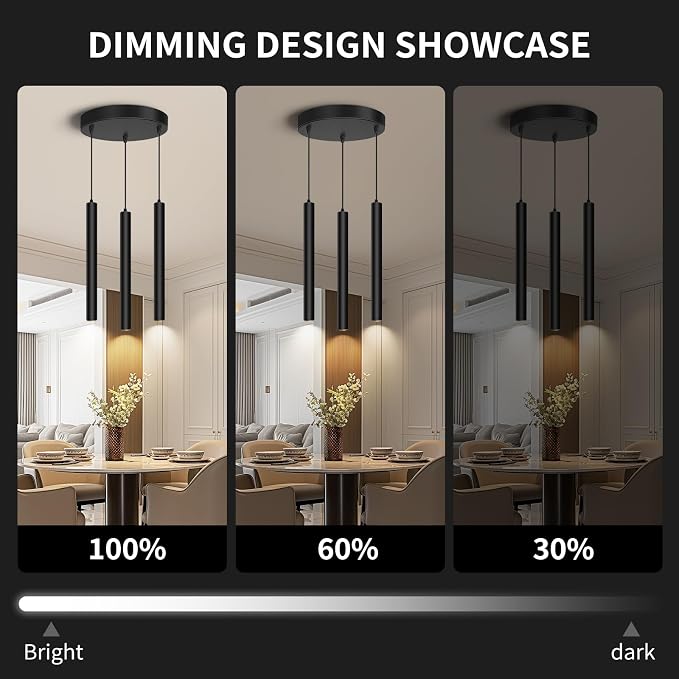 Modern 3-Light Pendant Light Fixtures Round Pendant Lights Kitchen Island LED Minimalist Pendant Lighting Fixture for Kitchen,Dinning Room,Bedroom,Hallway,Bar