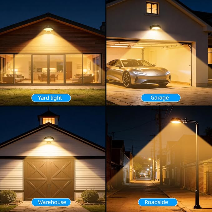 Karjoefar 100W LED Barn Light with 10000LM 5000K Warm Light | Dusk to Dawn Outdoor Lighting with IP65 Waterproof, Security Yard Outdoor Lights for Yard, Street, Warehouse, Garage Use