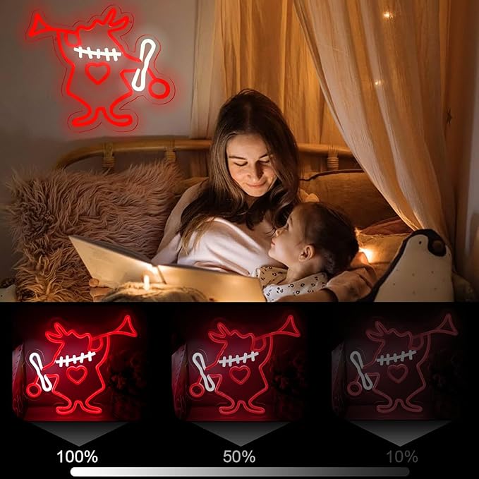 Alice in Wonderland Rabbit Neon Signs for Wall Art Decor, Dimmable White Rabbit LED Lights for Bedroom Man Cave Birthday Party Decoration,Halloween, Christmas, Easter Gifts