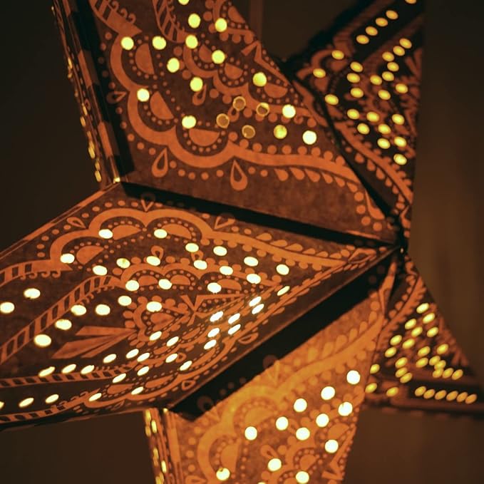 Hometown Evolution, Inc. Green Bandanna Paper Star Lantern with 12 Foot Power Cord Included