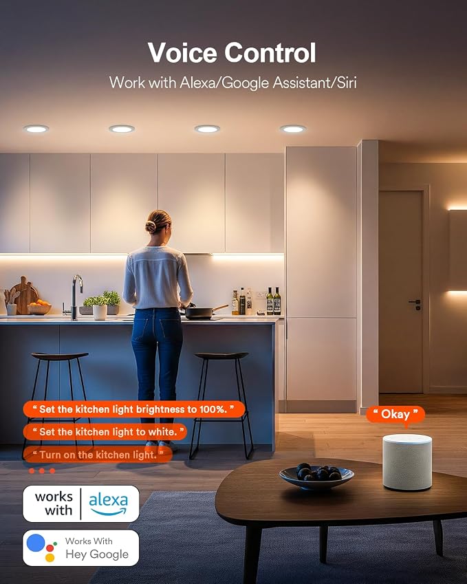 Lumary Smart Recessed Lighting 4 Inch, RGBWW Canless Slim Wafer Lights 9W | 780LM, Supports Lumary Dimmer Switch, BT Remote Control, Work with Alexa & Google Assistant, Custom Scenes, ETL, 4Pack