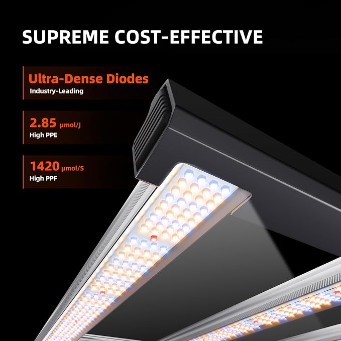 Spider Farmer G5000 Cost-Effective LED Grow Lights 480W, 4X4ft Grow Tent Light, Full Spectrum Dimmable Bar Style Led Growing Lamp for Indoor Plants, Upgraded App Remote Control