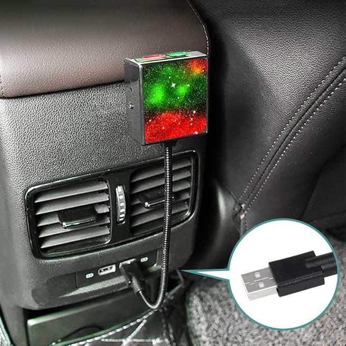 USB Star Projector Night Light Car Roof Light Adjustable Interior Car Light Portable Car LED Light 2 Colors Plug and Play Auto Ceiling Interior Light Star Light for Cars Bedroom Roof Party Home Decor