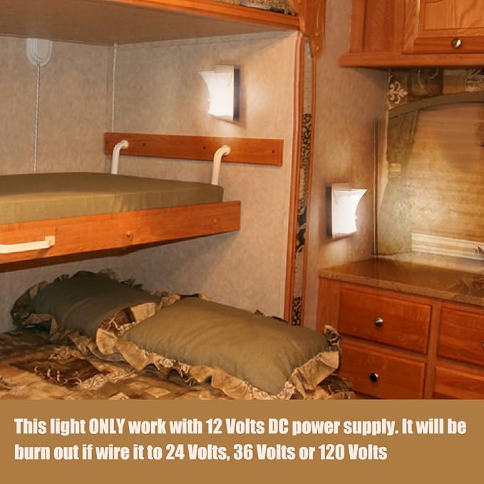 Facon 12V LED RV Wall Sconce with Switch – Decorative RV Bedside Reading Lamp | Energy-Efficient RV Interior Lighting for RVs, Campers, Trailers & Boats